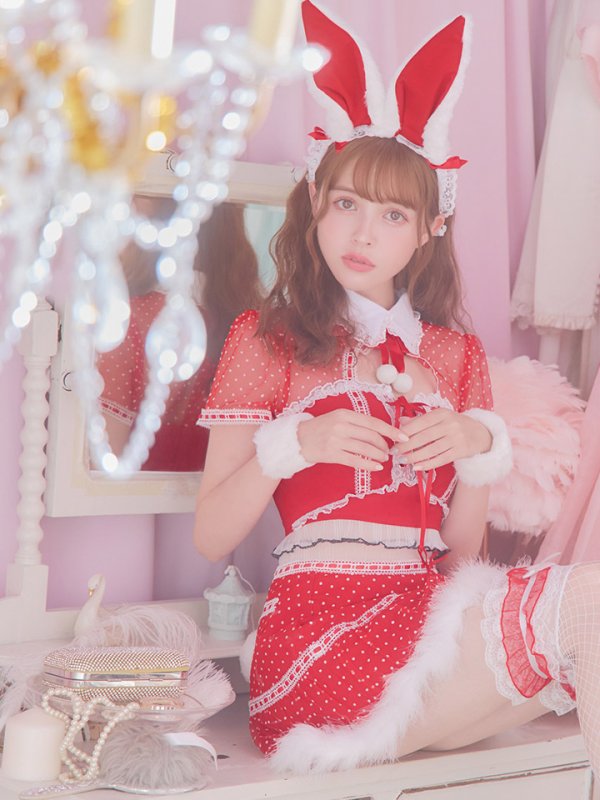 画像3: SALE!ドットチュール/ バニー/ セットアップサンタ（SS088YN-Socks）【sugar nine サンタコス 5点セット】【XS-Lサイズ/1カラー】[YMT]