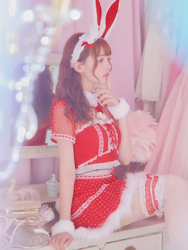 画像6: SALE!ドットチュール/ バニー/ セットアップサンタ（SS088YN-Socks）【sugar nine サンタコス 5点セット】【XS-Lサイズ/1カラー】[YMT]