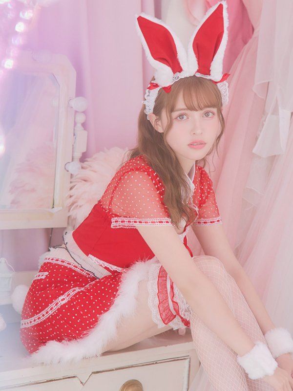 画像9: SALE!ドットチュール/ バニー/ セットアップサンタ（SS088YN-Socks）【sugar nine サンタコス 5点セット】【XS-Lサイズ/1カラー】[YMT]