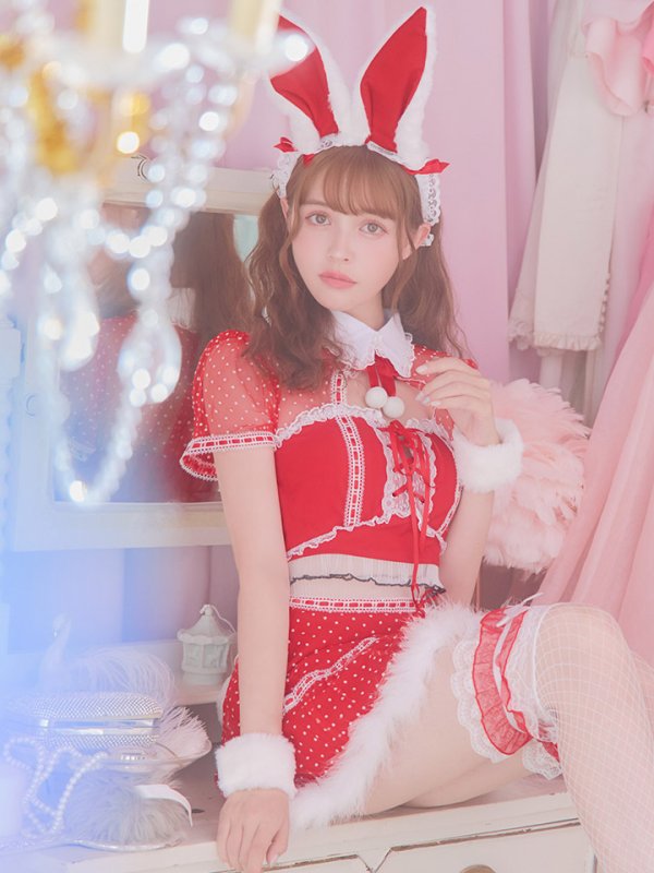 画像10: SALE!ドットチュール/ バニー/ セットアップサンタ（SS088YN-Socks）【sugar nine サンタコス 5点セット】【XS-Lサイズ/1カラー】[YMT]