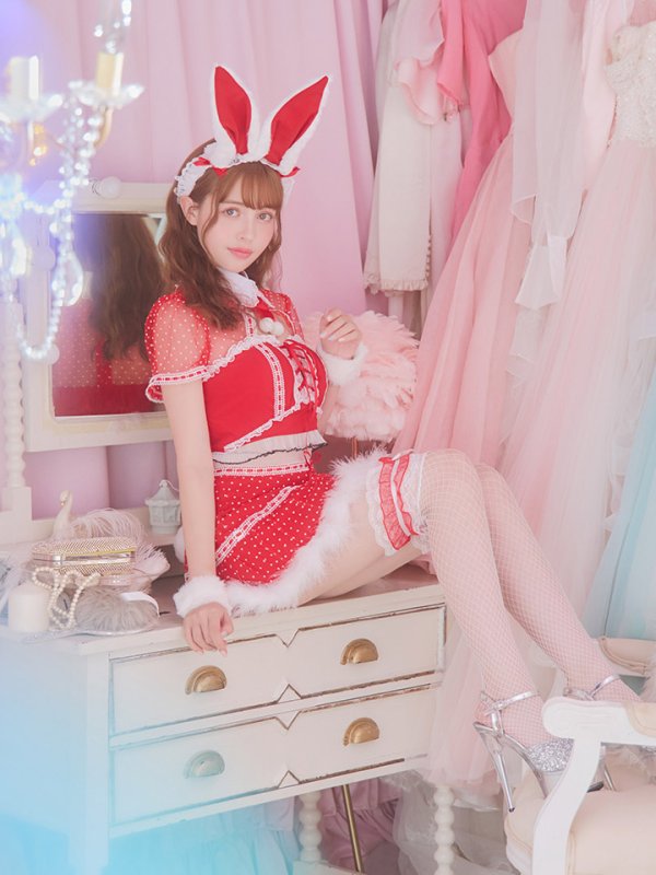 画像11: SALE!ドットチュール/ バニー/ セットアップサンタ（SS088YN-Socks）【sugar nine サンタコス 5点セット】【XS-Lサイズ/1カラー】[YMT]