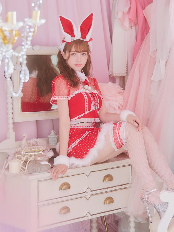 画像12: SALE!ドットチュール/ バニー/ セットアップサンタ（SS088YN-Socks）【sugar nine サンタコス 5点セット】【XS-Lサイズ/1カラー】[YMT]