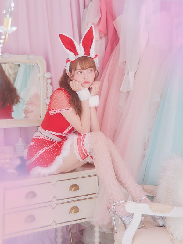 画像13: SALE!ドットチュール/ バニー/ セットアップサンタ（SS088YN-Socks）【sugar nine サンタコス 5点セット】【XS-Lサイズ/1カラー】[YMT]