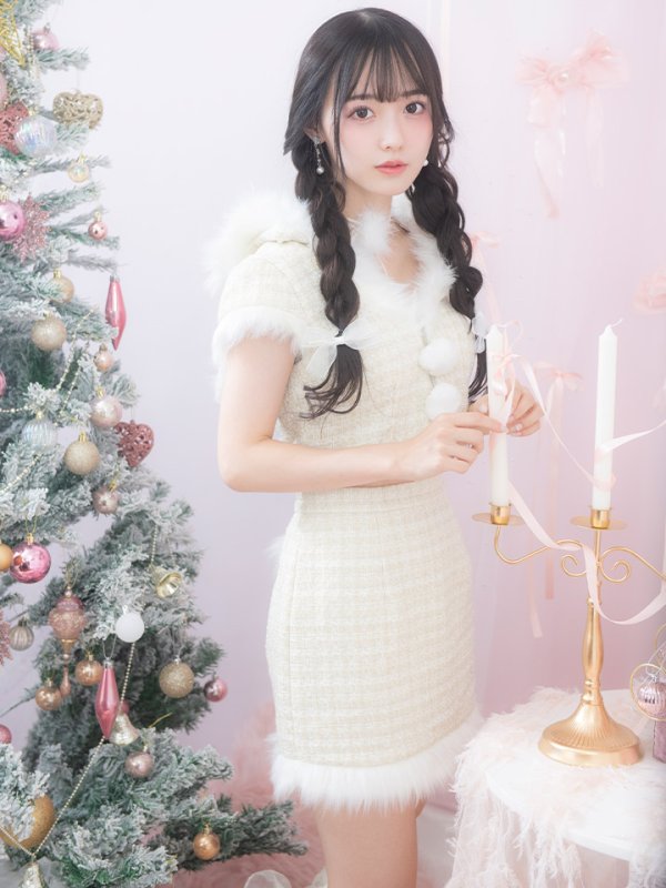 画像10: 【即日発送！】【サンタコス 5点セット】【XS-XLサイズ/2カラー】ツイードチェックバニーサンタコスプレ[OF04]