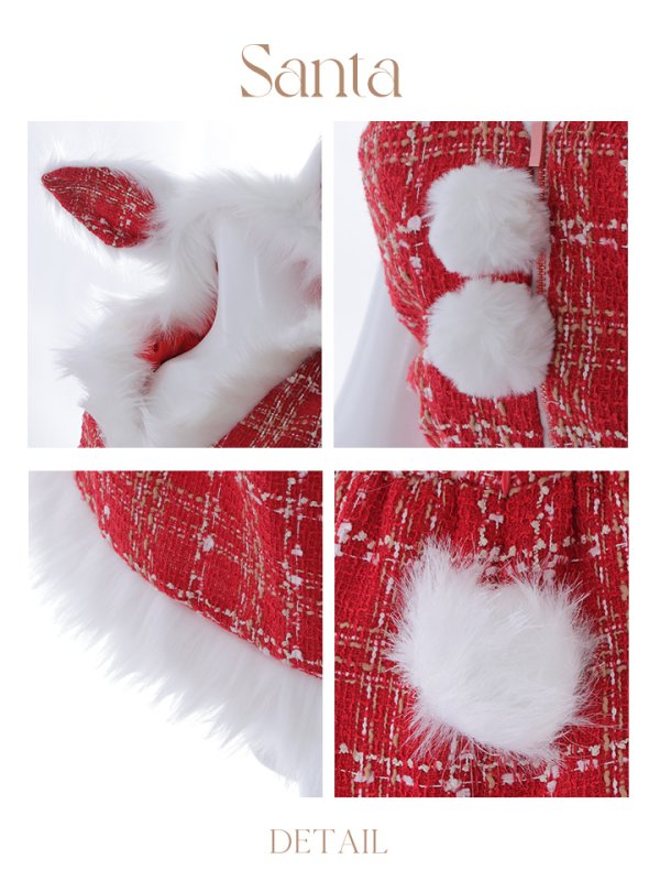 画像45: 【即日発送！】【サンタコス5点セット】【XS-XLサイズ/2カラー】ツイードチェックバニーサンタコスプレ[YMT]