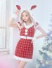 画像14: 【即日発送！】【サンタコス 5点セット】【XS-XLサイズ/2カラー】ツイードチェックバニーサンタコスプレ[YMT]