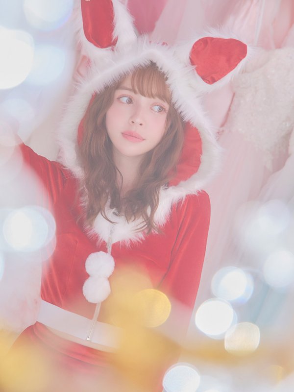 画像8: 【即日発送！】【サンタコス 4点セット】【S-Lサイズ/3カラー】セットアップバニーサンタコスプレ[YMT]