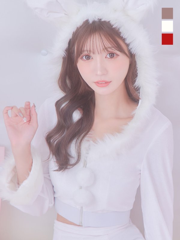 画像6: 【即日発送！】【サンタコス 4点セット】【S-Lサイズ/3カラー】セットアップバニーサンタコスプレ[OF04]