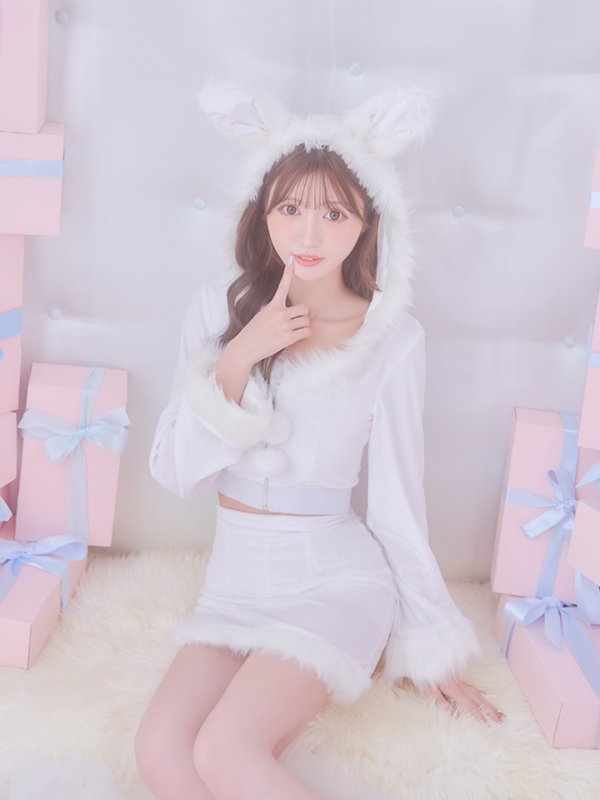 画像10: 【即日発送！】【サンタコス 4点セット】【S-Lサイズ/3カラー】セットアップバニーサンタコスプレ[OF04]