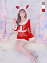 【即日発送！】【サンタコス 4点セット】【S-Lサイズ/3カラー】セットアップバニーサンタコスプレ[OF04]