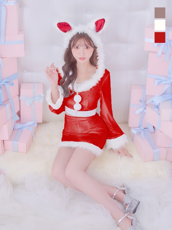 画像37: 【即日発送！】【サンタコス 4点セット】【S-Lサイズ/3カラー】セットアップバニーサンタコスプレ[OF04]