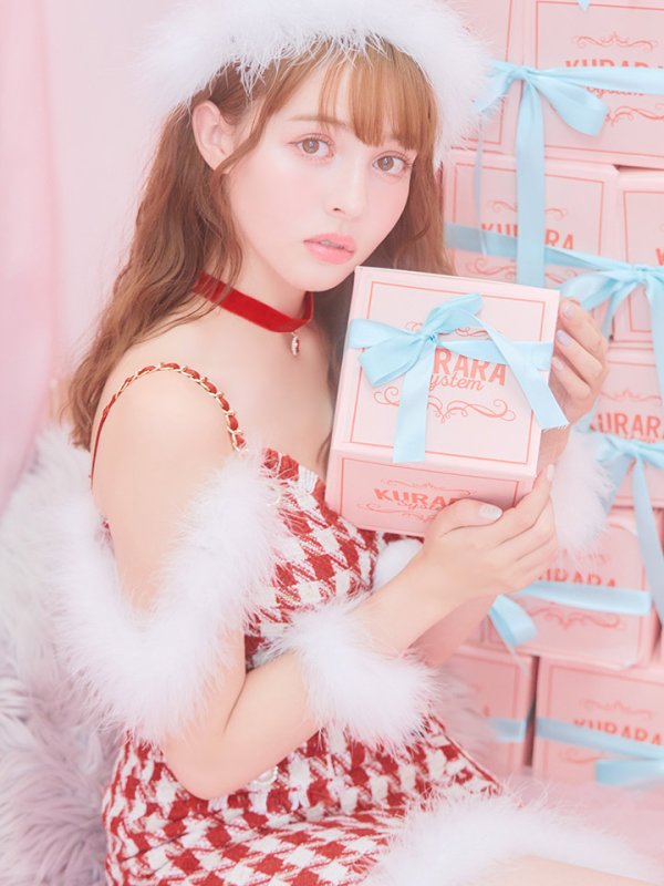 画像5: SALE!【サンタコス5点セット】【S-XLサイズ/1カラー】千鳥柄ツイードキャミドレスサンタコスプレ[OF04]