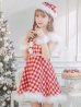 画像32: SALE!【サンタコス 5点セット】【XS-Lサイズ/1カラー】ギンガムチェック フレアワンピースサンタコスプレ[YMT]
