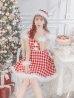 画像26: SALE!【サンタコス 5点セット】【XS-Lサイズ/1カラー】ギンガムチェック フレアワンピースサンタコスプレ[YMT]