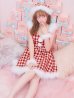 画像2: SALE!【サンタコス 5点セット】【XS-Lサイズ/1カラー】ギンガムチェック フレアワンピースサンタコスプレ[YMT] (2)