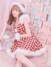 画像3: SALE!【サンタコス 5点セット】【XS-Lサイズ/1カラー】ギンガムチェック フレアワンピースサンタコスプレ[YMT]