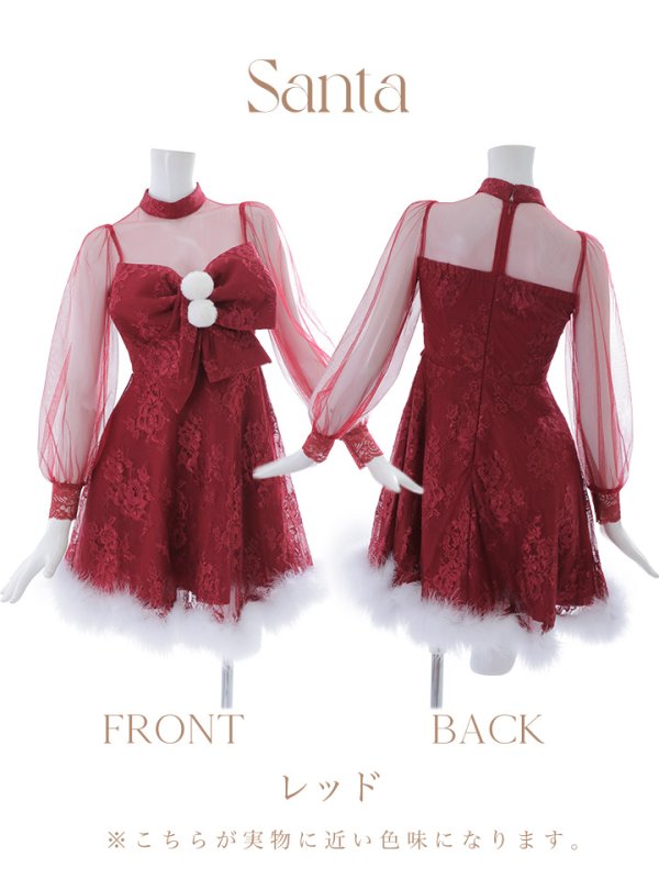 画像33: SALE!【サンタコス 3点セット】【S-XLサイズ/1カラー】チュールスリーブレースリボンサンタコスプレ[YMT]