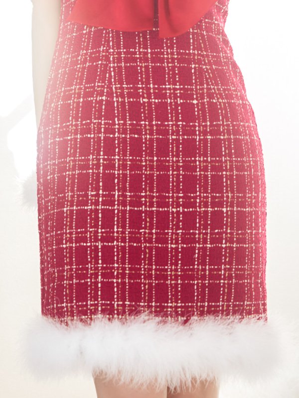 画像21: SALE!【サンタコス 5点セット】【XS-Mサイズ/1カラー】リボンキャミソールタイトツイードサンタコスプレ[YMT]