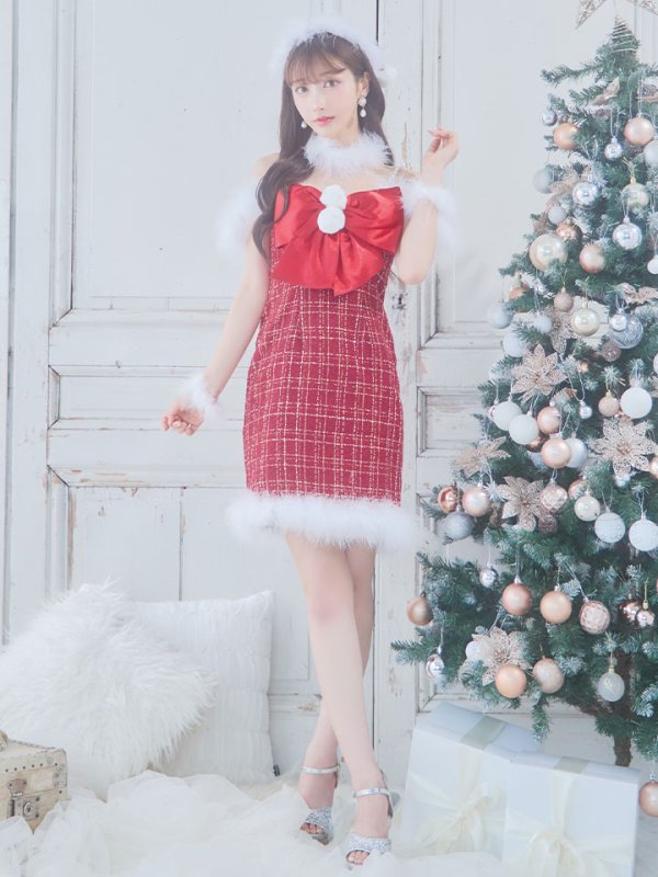 画像5: SALE!【サンタコス 5点セット】【XS-Mサイズ/1カラー】リボンキャミソールタイトツイードサンタコスプレ[YMT]