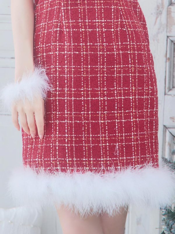 画像17: SALE!【サンタコス 5点セット】【XS-Mサイズ/1カラー】リボンキャミソールタイトツイードサンタコスプレ[YMT]