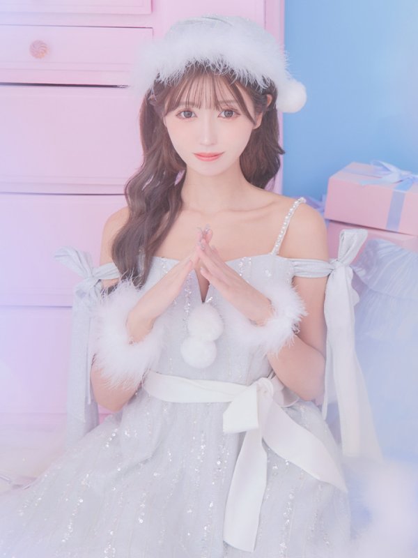 画像9: 【ノベルティ対象】SALE!【サンタコス 5点セット】【S-Lサイズ/1カラー】スパンコールフレアサンタコスプレ[YMT]