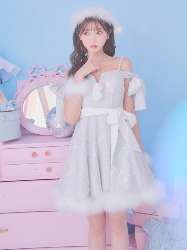 画像15: 【ノベルティ対象】SALE!【サンタコス 5点セット】【S-Lサイズ/1カラー】スパンコールフレアサンタコスプレ[YMT]