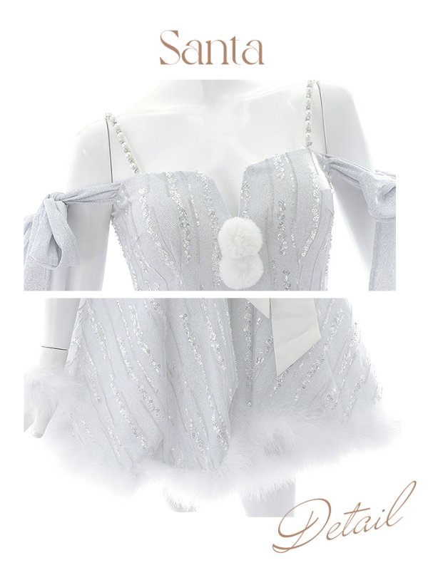 画像19: 【ノベルティ対象】SALE!【サンタコス 5点セット】【S-Lサイズ/1カラー】スパンコールフレアサンタコスプレ[YMT]