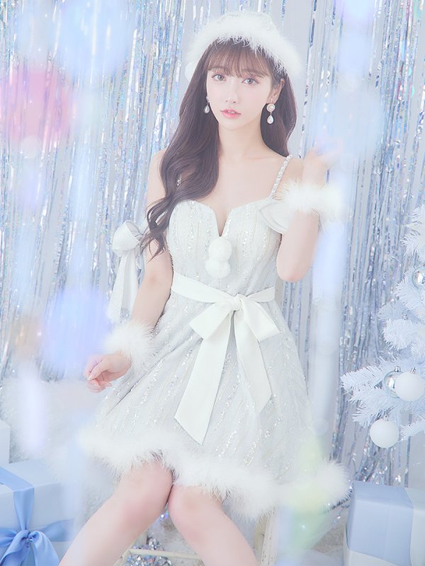 画像3: 【ノベルティ対象】SALE!【サンタコス 5点セット】【S-Lサイズ/1カラー】スパンコールフレアサンタコスプレ[YMT]