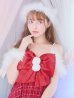 画像6: 【即日発送！】【サンタコス 5点セット】【S-XLサイズ/1カラー】リボンキャミソールフレアツイードサンタコスプレ[YMT]