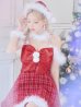 画像18: 【即日発送！】【サンタコス 5点セット】【S-XLサイズ/1カラー】リボンキャミソールフレアツイードサンタコスプレ[YMT]