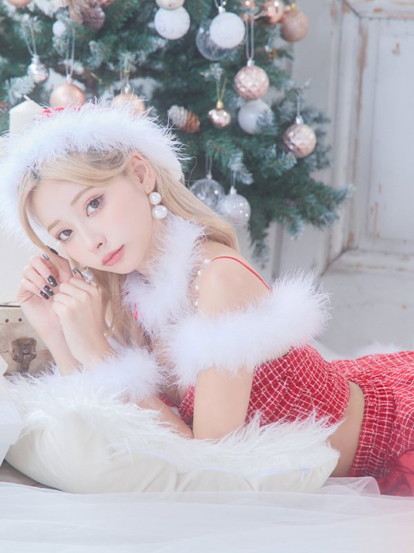 画像3: SALE!【サンタコス 6点セット】【XS-Mサイズ/1カラー】リボンモチーフセットアップフレアサンタコスプレ】[YMT]