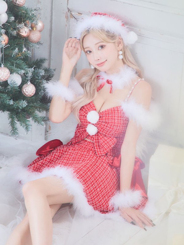 画像8: SALE!【サンタコス 6点セット】【XS-Mサイズ/1カラー】リボンモチーフセットアップフレアサンタコスプレ】[YMT]
