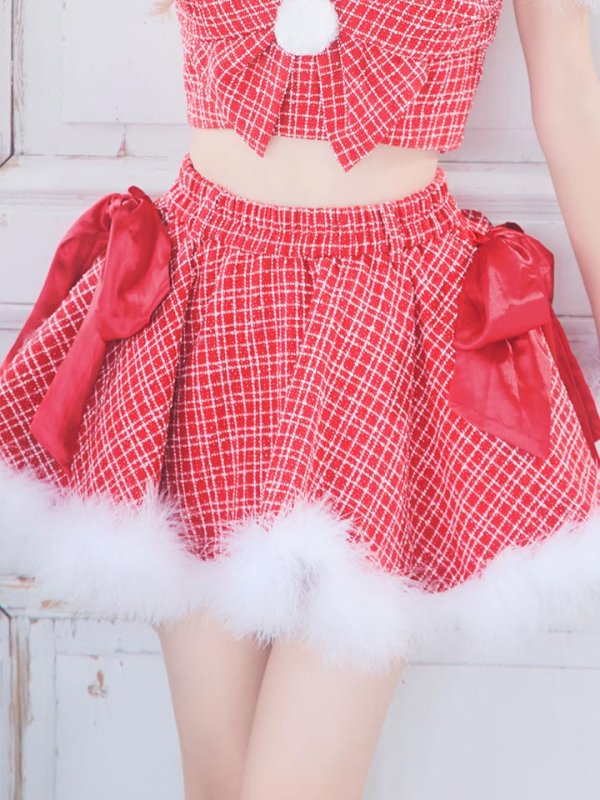 画像17: SALE!【サンタコス 6点セット】【XS-Mサイズ/1カラー】リボンモチーフセットアップフレアサンタコスプレ】[YMT]