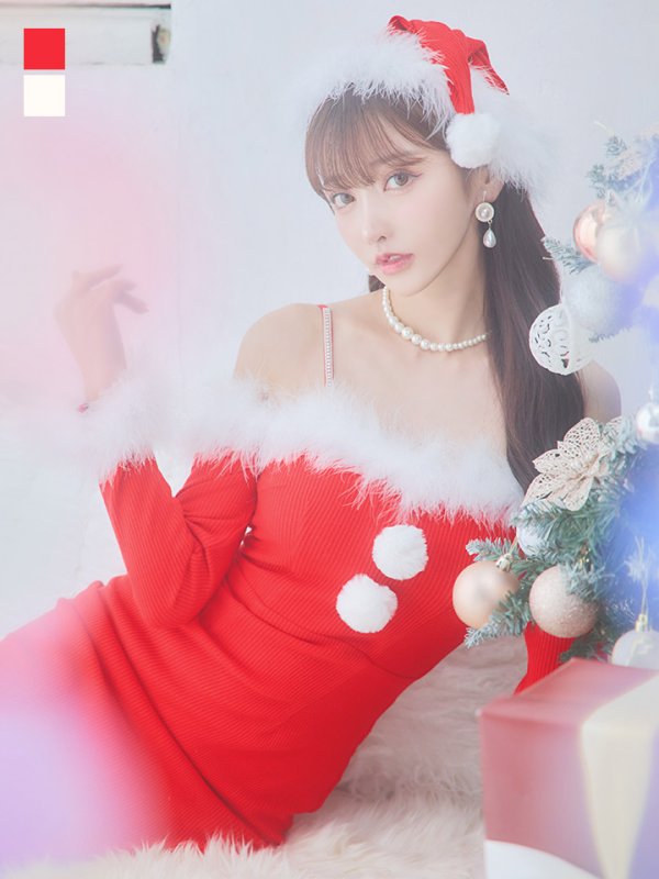 画像3: SALE!【サンタコス 3点セット】【S-Lサイズ/2カラー】ロングスカートサンタコスプレ[YMT]