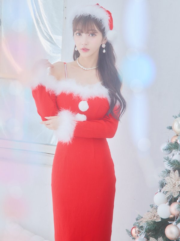 画像4: SALE!【サンタコス 3点セット】【S-Lサイズ/2カラー】ロングスカートサンタコスプレ[YMT]