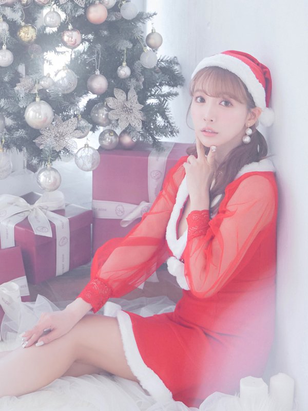 画像4: SALE!【サンタコス3点セット】【S-XLサイズ/1カラー】ワッフル生地長袖ドレスサンタ[YMT]