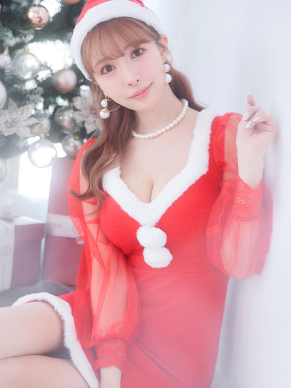 画像9: SALE!【サンタコス3点セット】【S-XLサイズ/1カラー】ワッフル生地長袖ドレスサンタ[YMT]