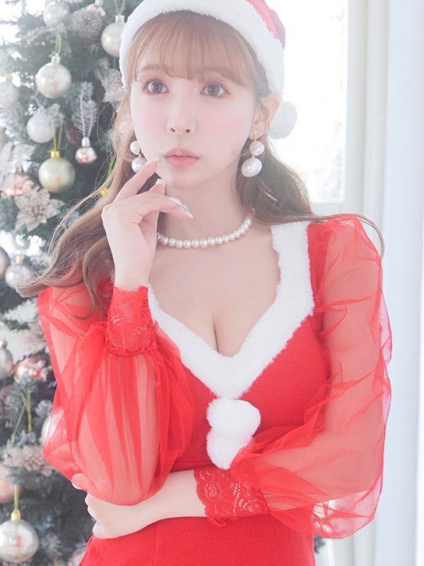 画像16: SALE!【サンタコス3点セット】【S-XLサイズ/1カラー】ワッフル生地長袖ドレスサンタ[YMT]