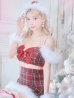画像11: 【サンタコス7点セット】【XS-Mサイズ/1カラー】セットアップチェックリボンサンタコスプレ[YMT]