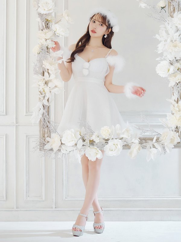 画像17: 【ノベルティ対象】【即日発送！】【サンタコス 4点セット】【S-Lサイズ/3カラー】フレアチュールサンタコスプレ[YMT]