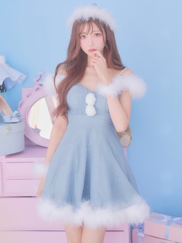 画像2: 【即日発送！】【サンタコス 4点セット】【S-Lサイズ/3カラー】フレアチュールサンタコスプレ[YMT]