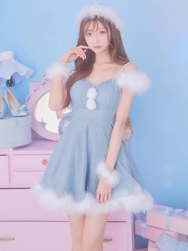 画像34: 【ノベルティ対象】【即日発送！】【サンタコス 4点セット】【S-Lサイズ/3カラー】フレアチュールサンタコスプレ[YMT]