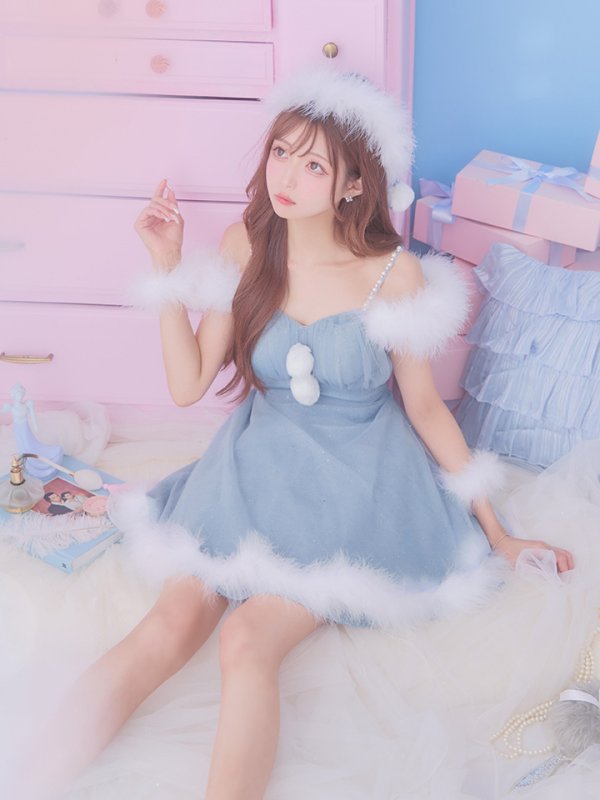 画像9: 【サンタSALE!!】【即日発送！】【サンタコス 4点セット】【S-Lサイズ/3カラー】フレアチュールサンタコスプレ[OF04]