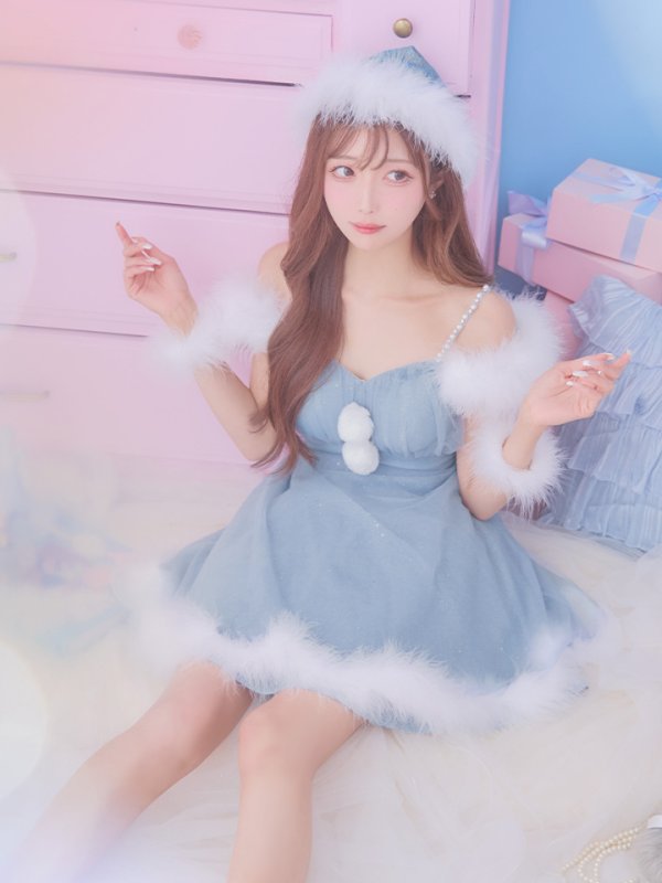 画像10: 【サンタSALE!!】【即日発送！】【サンタコス 4点セット】【S-Lサイズ/3カラー】フレアチュールサンタコスプレ[OF04]