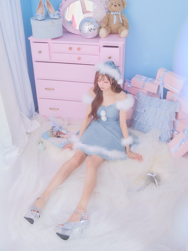 画像12: 【サンタSALE!!】【即日発送！】【サンタコス 4点セット】【S-Lサイズ/3カラー】フレアチュールサンタコスプレ[OF04]