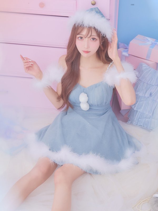 画像13: 【サンタSALE!!】【即日発送！】【サンタコス 4点セット】【S-Lサイズ/3カラー】フレアチュールサンタコスプレ[OF04]