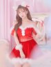 画像19: 即日発送!【サンタコス 5点セット】【S-Lサイズ/2カラー】サテンリボンファーサンタコスプレ[YMT]