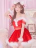 画像21: 即日発送!【サンタコス 5点セット】【S-Lサイズ/2カラー】サテンリボンファーサンタコスプレ[YMT]