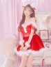 画像28: 即日発送!【サンタコス 5点セット】【S-Lサイズ/2カラー】サテンリボンファーサンタコスプレ[YMT]