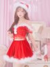 画像32: 即日発送!【サンタコス 5点セット】【S-Lサイズ/2カラー】サテンリボンファーサンタコスプレ[YMT]